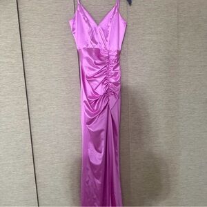 Elegant Pink Satin Dress